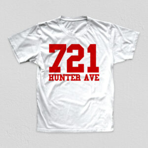 Hunter Ave Graphic on White Tee