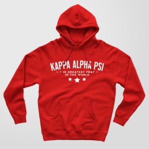 Kappa Alpha Psi, the Greatest Frat In the World design on a high quality red hoodie.