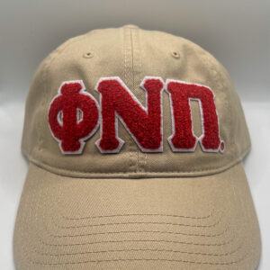 Phi Nu Pi dad hat in khaki.
