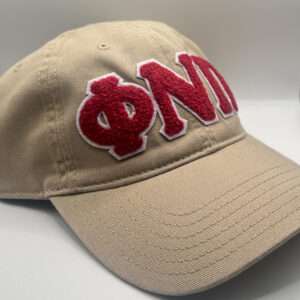Phi Nu Pi dad hat in khaki.